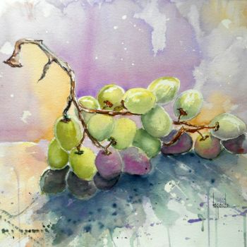 Painting titled "104 Raisin" by Geneviève Lagarde, Original Artwork, Watercolor