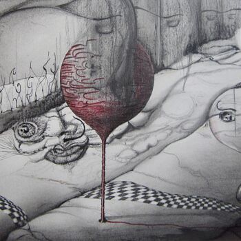 Dessin intitulée "After Dali" par Geni Gorani, Œuvre d'art originale, Crayon