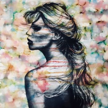 Peinture intitulée "wind" par Eugenia Retana, Œuvre d'art originale, Aquarelle