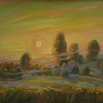 Pintura intitulada "Sun rises" por Gennadi Kurlenkov, Obras de arte originais, Óleo