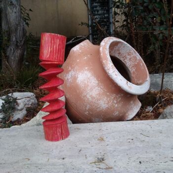 Sculptuur getiteld "Spiral of happiness…" door Gennadii Nikitin, Origineel Kunstwerk, Hout