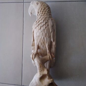 Sculpture titled "Parrot. Perroquet.…" by Gennadii Nikitin, Original Artwork, Wood