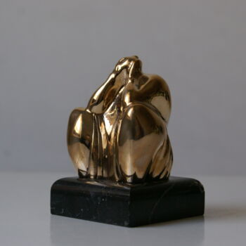 Sculpture intitulée "Gold Kozak" par Gennadij Jerszow, Œuvre d'art originale, Bronze