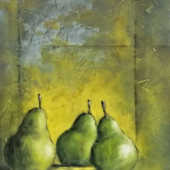Peinture intitulée "Art painting, pears…" par Gennadii Misan, Œuvre d'art originale, Huile Monté sur Châssis en bois