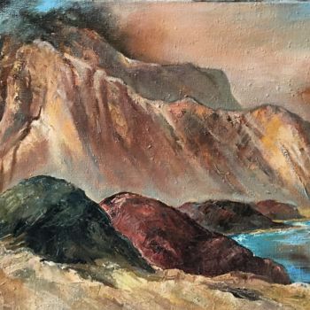 Картина под названием "Озеро в горах" - Геннадий Зуев, Подлинное произведение искусства, Масло Установлен на Деревянная рама…