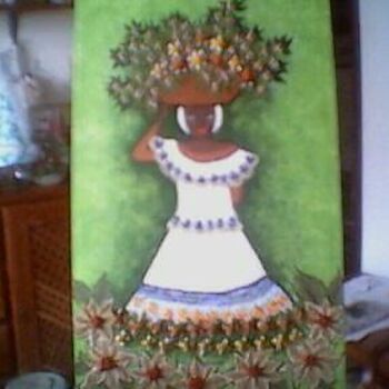 Painting titled "  A Mulata" by Genne Moraes, Original Artwork, Oil