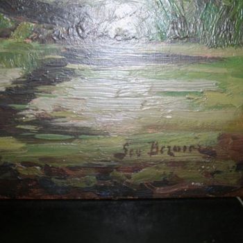 Pittura intitolato "la mare à Houthem s…" da Geo Bernier, Opera d'arte originale