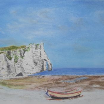 Drawing titled "Blanches falaises" by Geoffroy Jooris, Original Artwork, Pastel