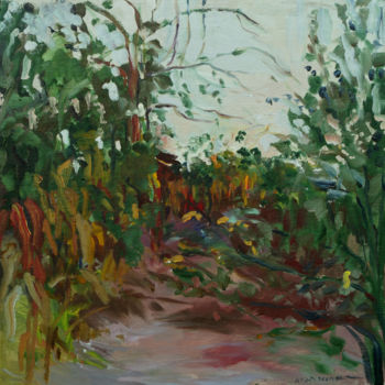 Peinture intitulée "L'automne dans le j…" par Leokadia Kapuscinska, Œuvre d'art originale, Huile