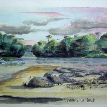 Painting titled "rivière de Guyane" by Georges Laborde, Original Artwork