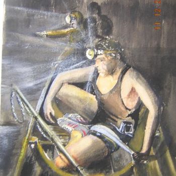 Pittura intitolato "Guyane: chasse au c…" da Georges Laborde, Opera d'arte originale