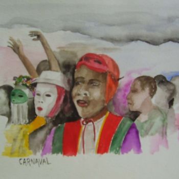 Pittura intitolato "carnaval à Cayenne" da Georges Laborde, Opera d'arte originale