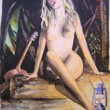Painting titled "La chanteuse de bro…" by Georges Laborde, Original Artwork
