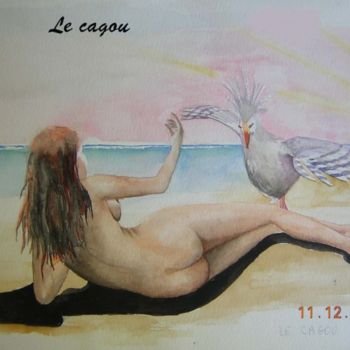 Painting titled "Un cagou" by Georges Laborde, Original Artwork