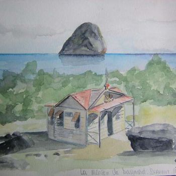 Pintura intitulada "Martinique : la mai…" por Georges Laborde, Obras de arte originais