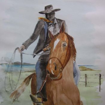 Painting titled "stockman" by Georges Laborde, Original Artwork