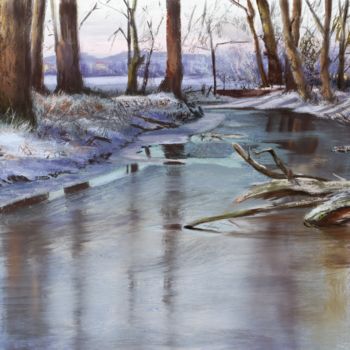 Digital Arts titled "Bachlauf im Winter" by Georg Ireland, Original Artwork, Digital Painting