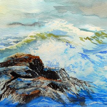 Digital Arts titled "stormy sea" by Georg Ireland, Original Artwork, Digital Painting
