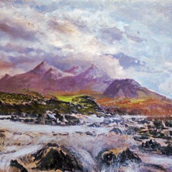 Digital Arts titled "Cuillin hills, Isle…" by Georg Ireland, Original Artwork, Digital Painting