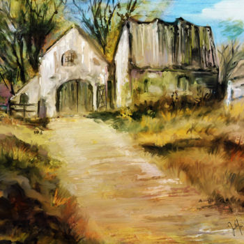 Digital Arts titled "abandoned farm" by Georg Ireland, Original Artwork, Digital Painting