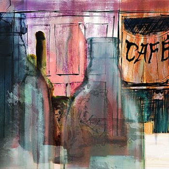 Digital Arts titled "Café" by Georg Ireland, Original Artwork, Digital Painting