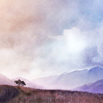 Digitale Kunst mit dem Titel "scottish highlands" von Georg Ireland, Original-Kunstwerk, Digitale Malerei
