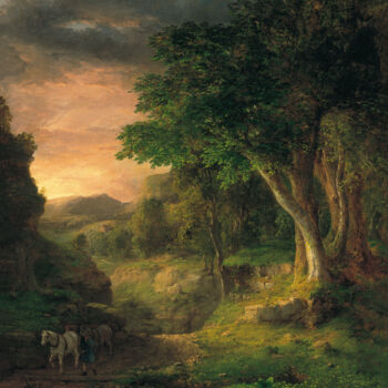 Schilderij getiteld "Dans le Berkshires" door George Inness, Origineel Kunstwerk, Olie