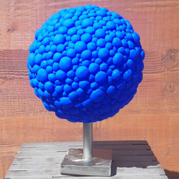 Sculpture intitulée "Blue Buble" par George K, Œuvre d'art originale, Terre cuite