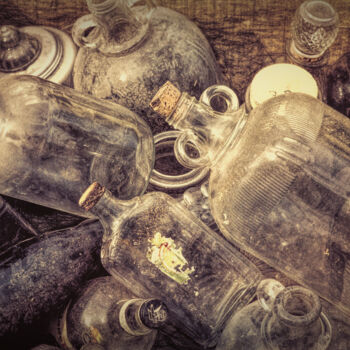 Photography titled "Old Bottles. Vermont" by George Robinson, Original Artwork, Manipulated Photography