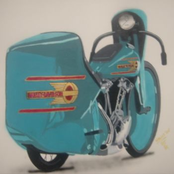 Pintura titulada "36 EL record bike" por George Wallis, Obra de arte original, Aerógrafo