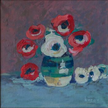 Painting titled "Anemone" by George Bacov, Original Artwork, Oil