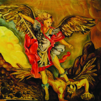 "Angel and Daemon" başlıklı Tablo George Balmus tarafından, Orijinal sanat, Akrilik