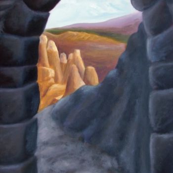 Painting titled "The Gate" by George Barota, Original Artwork, Oil