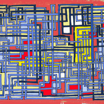 Цифровое искусство под названием "MAZE LABYRINTH PATT…" - George Gkoumas, Подлинное произведение искусства, Цифровая живопись