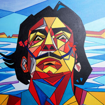 Painting titled "S. DALI" by Georges Bettan, Original Artwork, Acrylic Mounted on Wood Stretcher frame