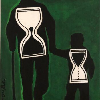 Painting titled "Time is Precious !…" by Georges Bettan, Original Artwork, Acrylic Mounted on Wood Stretcher frame