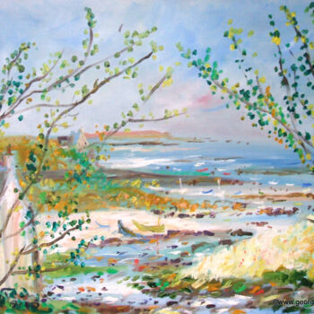 Painting titled "Baie de Kersaint" by Georges Briot, Original Artwork, Oil