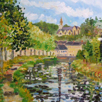 Painting titled "Chateaulin 1998" by Georges Briot, Original Artwork, Oil