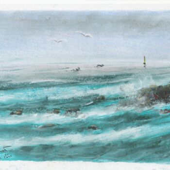 Peinture intitulée "La côte" par Georges Briot, Œuvre d'art originale, Huile