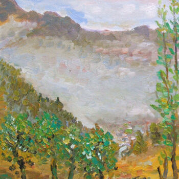 Painting titled "Pyrénées été 2004" by Georges Briot, Original Artwork, Oil