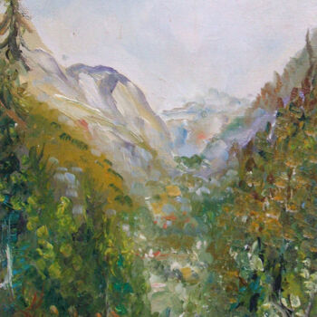 Peinture intitulée "Pyrénées Bergons" par Georges Briot, Œuvre d'art originale, Huile