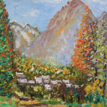 Peinture intitulée "Pyrénées cauterets" par Georges Briot, Œuvre d'art originale, Huile