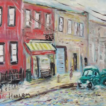 Painting titled "Harlem-Blues Bar Ne…" by Georges Briot, Original Artwork, Oil