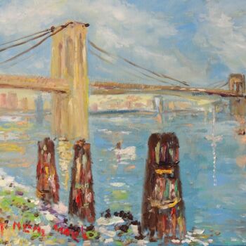 Painting titled "New York" by Georges Briot, Original Artwork, Oil