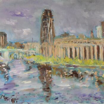 Painting titled "Memphis Mississippi" by Georges Briot, Original Artwork, Oil