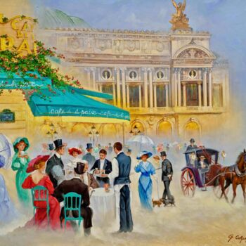 Painting titled "Table des artistes" by Georges Corominas, Original Artwork, Oil