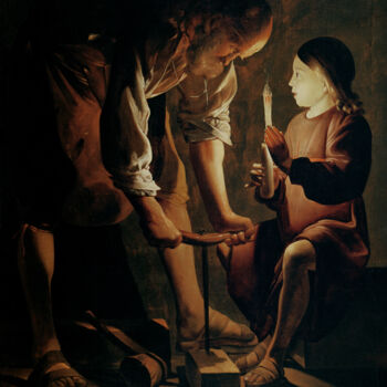Painting titled "Saint Joseph le cha…" by Georges De La Tour, Original Artwork, Oil