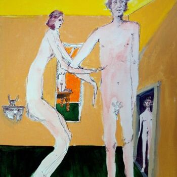 Peinture intitulée "Antagonisme masculin" par Georges Duhamel, Œuvre d'art originale