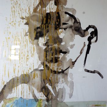 Pintura intitulada "les déracinés 5" por Georges Kulik, Obras de arte originais, Aquarela