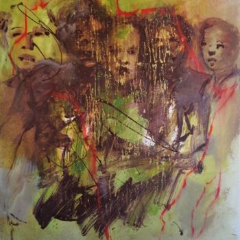 Peinture intitulée "peuples d'ombre" par Georges Kulik, Œuvre d'art originale